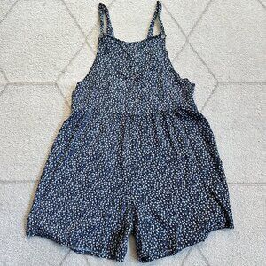 Vintage Gus & Max 90s Mini Floral Print Overall Sleeveless Romper